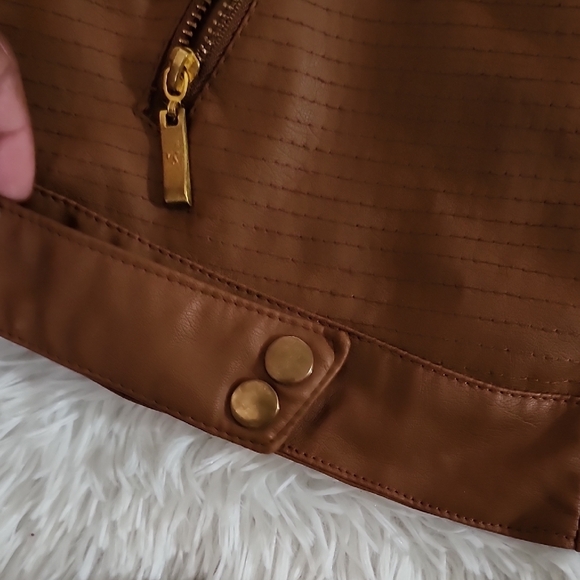 New Look Brown Leather Jacket - Picture 4 of 10